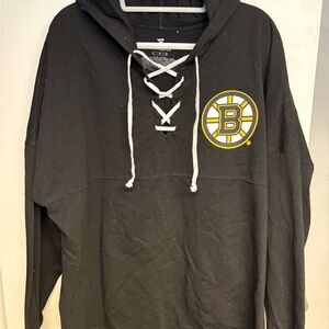 Boston Bruins Hoodie with Lace-Up Front and Logo